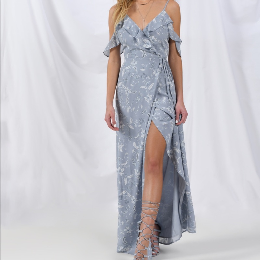 Blue Floral Wrap Dress 👗 ✨